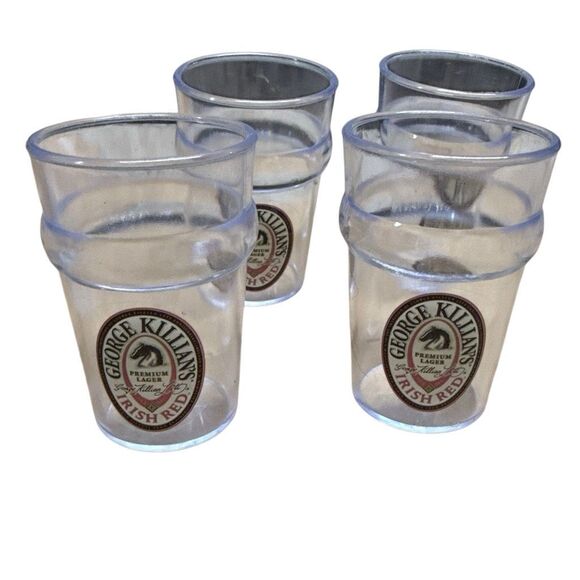 George Killian’s Irish Red Clear Plastic Stacking Shot Glasses Set of 4 NWOT - Picture 1 of 4